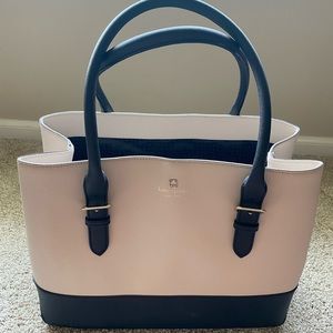 Kate Spade Cove Street Ariel large tote purse - cream/black colorblock